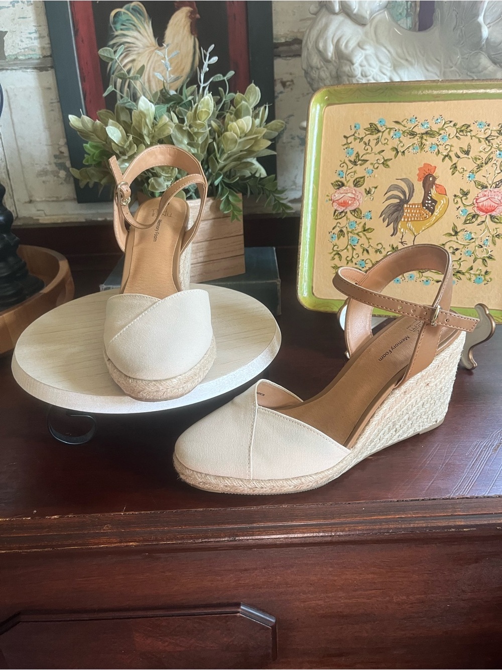 Time & Tru Wedge Espadrille Sandals
